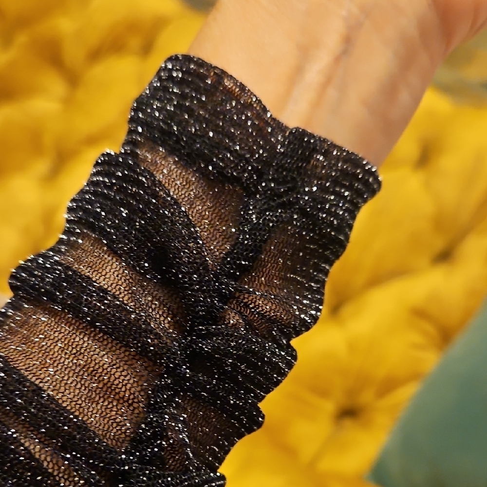 4/$10 Black Sparkle Mesh Top